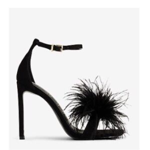 Used Black sexy high feathered Express heels